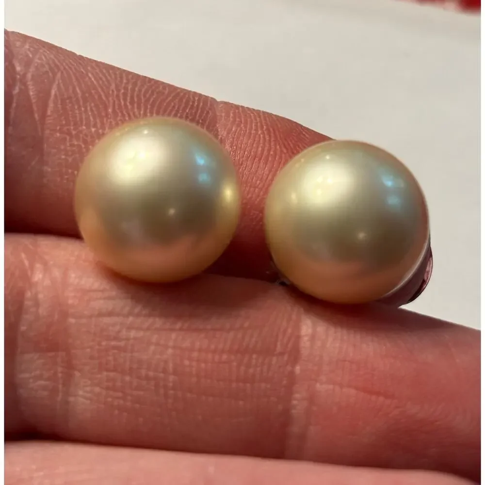 Classic large pearl Cufflinks vintage creamy white rounds elegant men’s jewelry